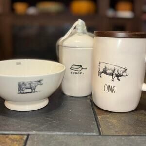 Rae dunn farmhouse style ceramic kitchen set